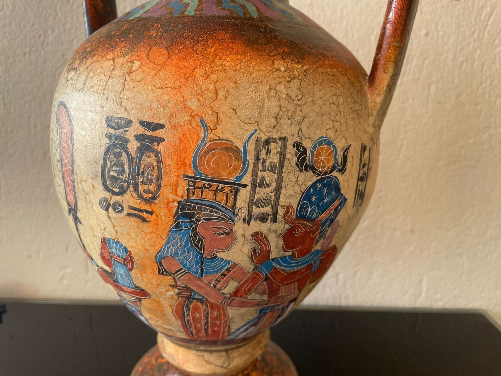 Multicoloured Greek Pottery Amphora Vase 33cm