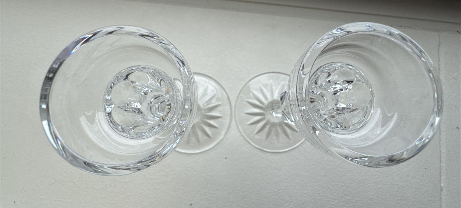ROGASKA Richmond Crystal Candlesticks-6 inch PAIR-Notched Multisided stem-Signed