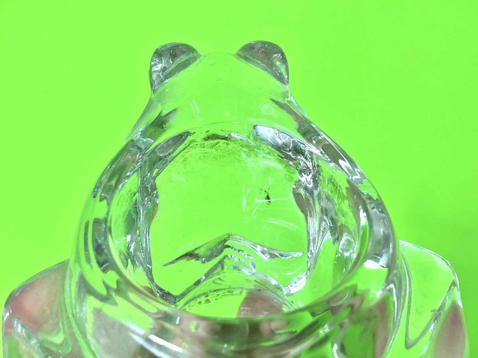 Frog Candle Holder Clear Glass Indiana Glass Votive Vintage 1990s