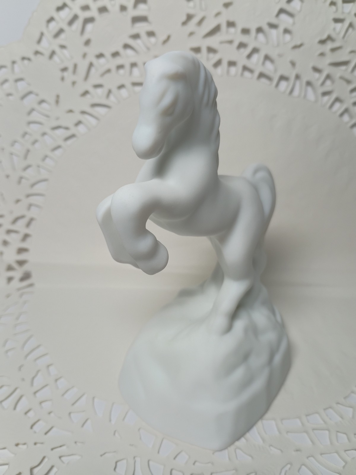 Custom OOAK Mosser White Milk Satin Glass Fenton Unicorn Mould Horse By JS 2026