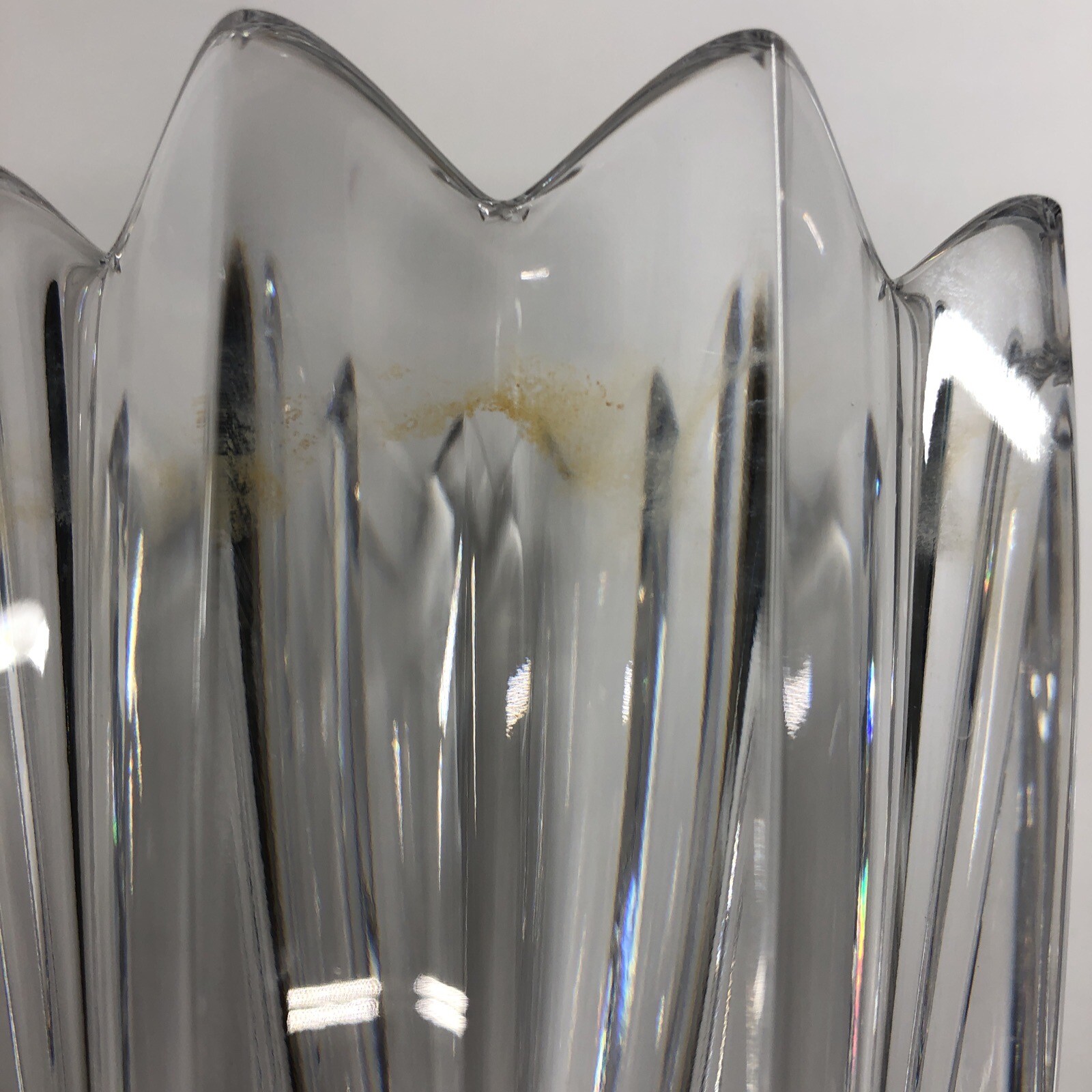 Orrefors Crystal Glass Fleur Vase 10 Point Star Sweden 5 3/4in Signed VTG