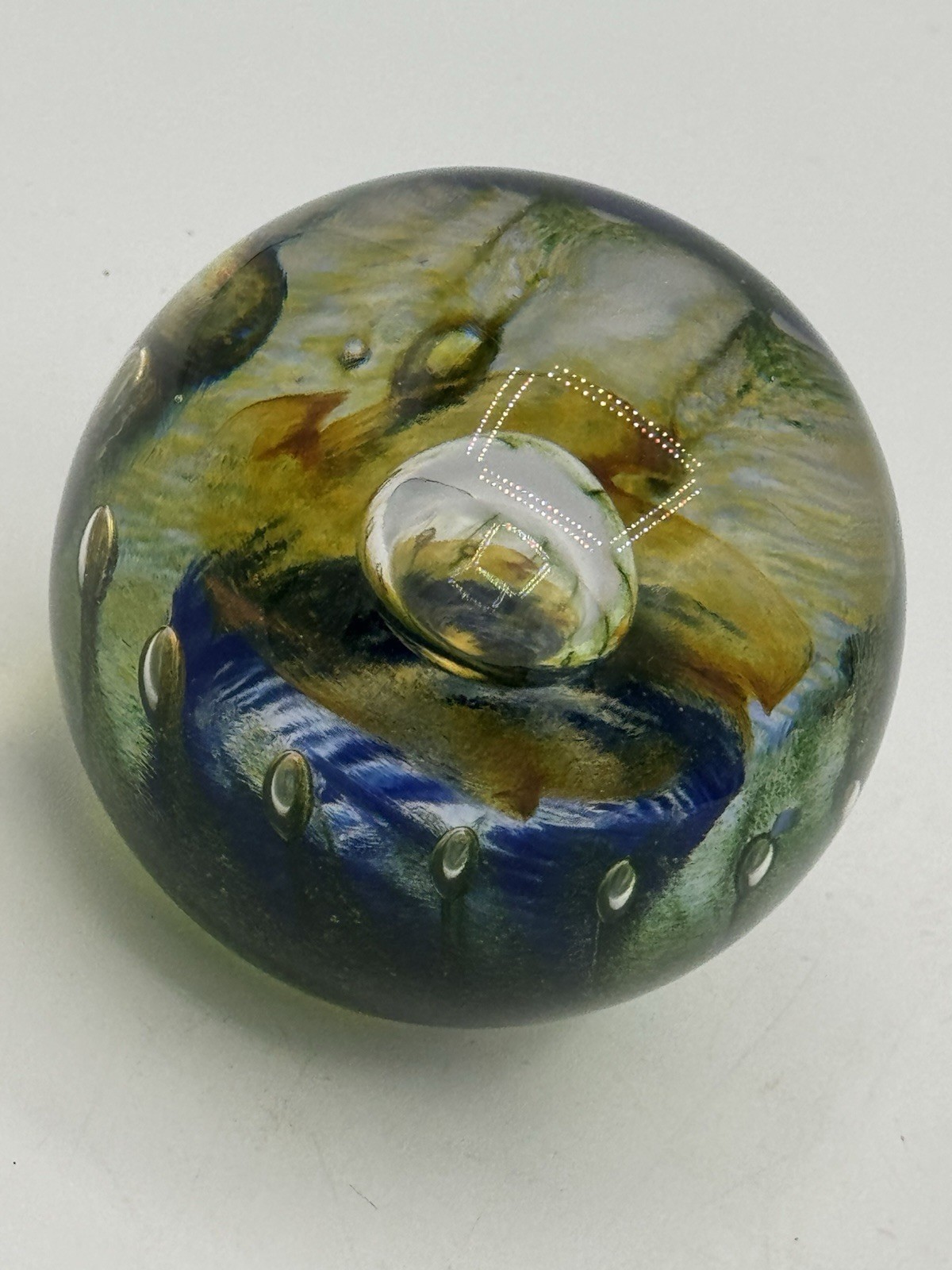 Fred Wilkerson Art Glass Paperweight ~ Signed & Dated 2001