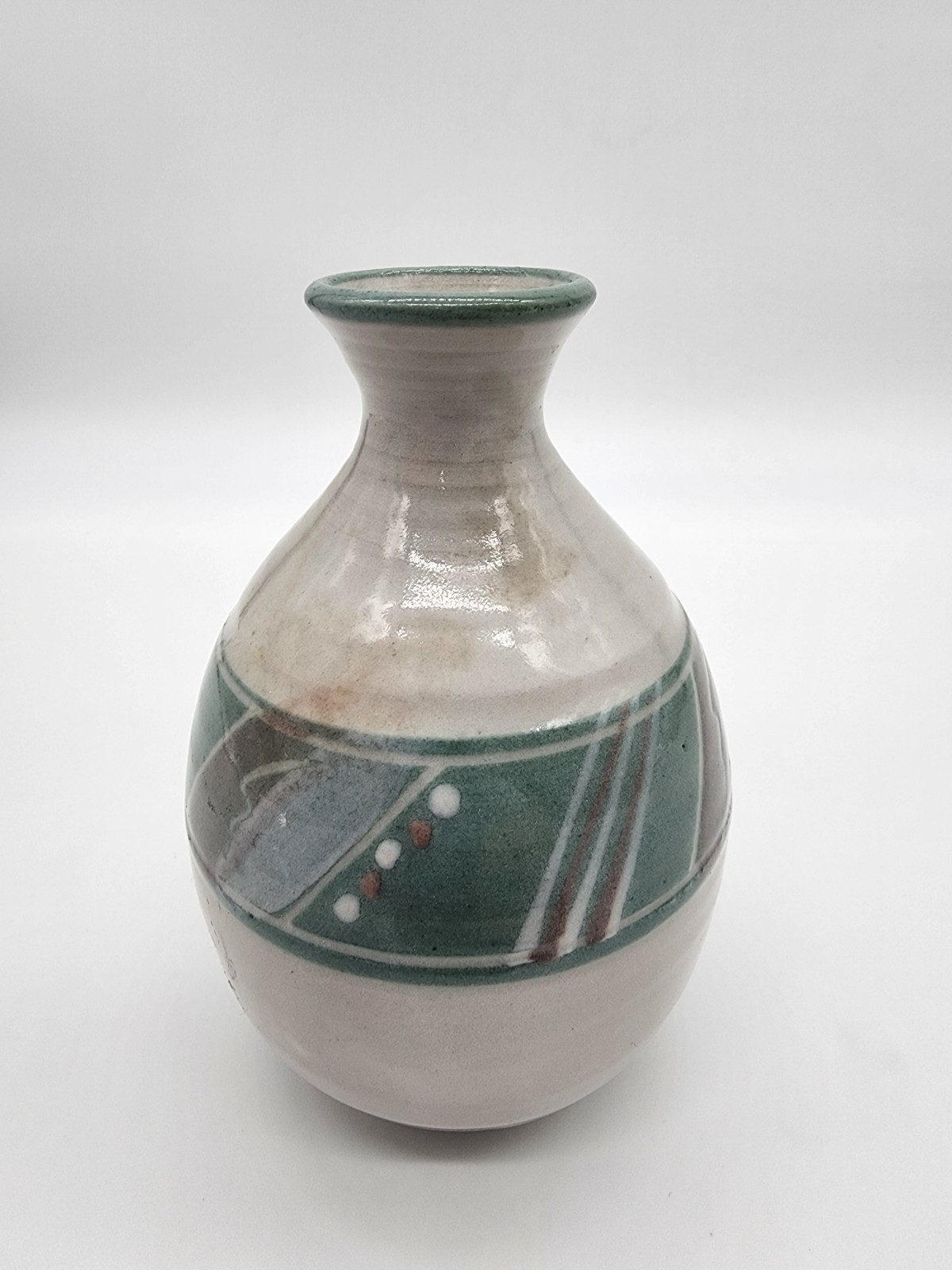Signed Mary Wallace Spiral Studio Denmark Western Australia Art Ceramic Vase