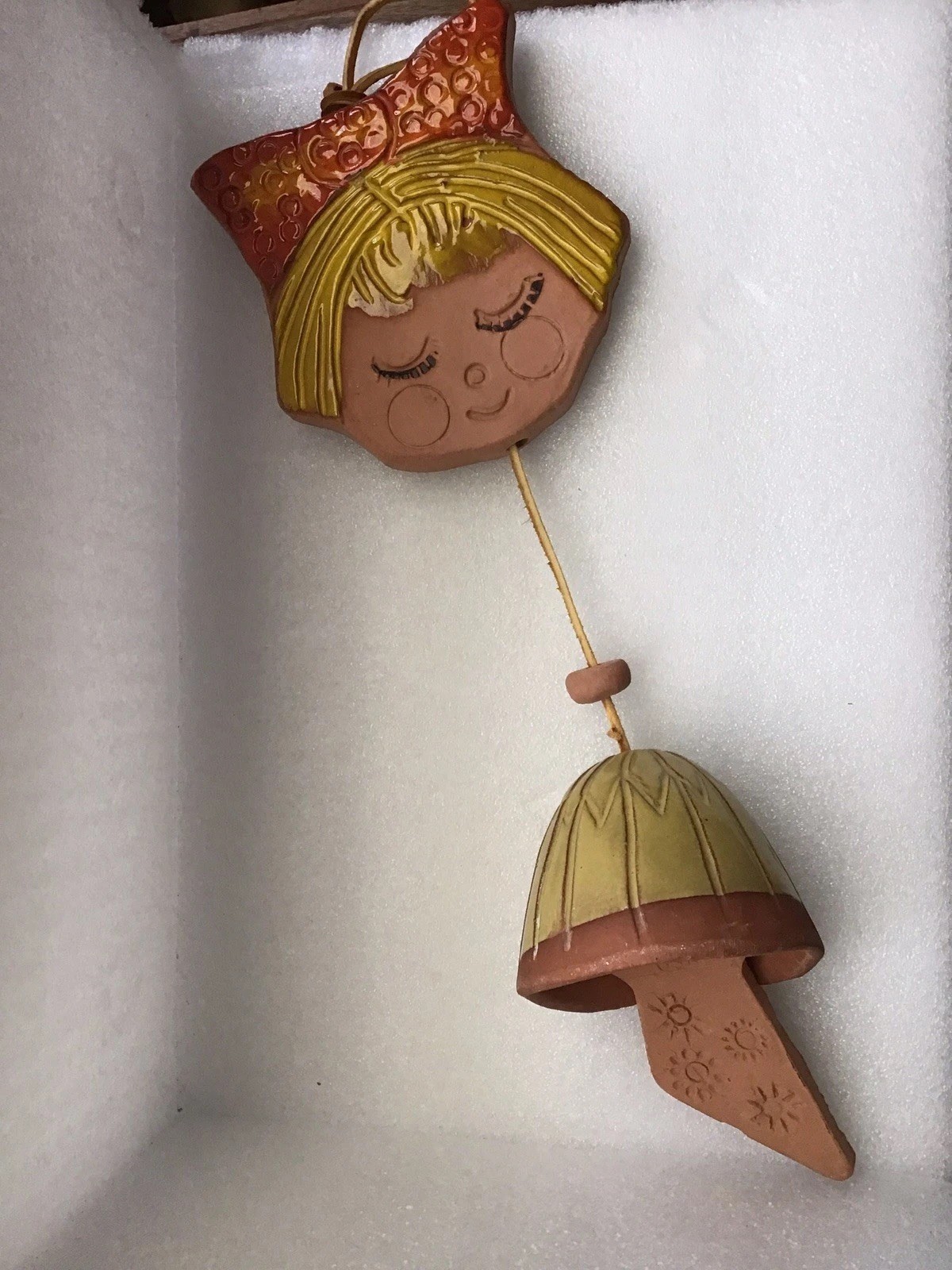 MCM-1968 Terra Cotta – Girl Bell Wind Chime-Double Sided- Pacific Stoneware Inc