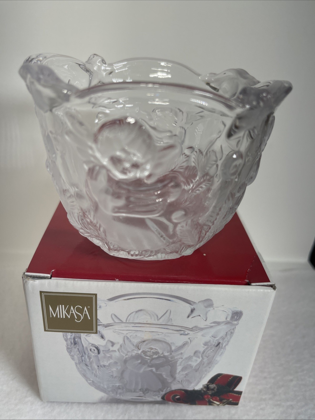 Vintage 1990s MIKASA HOLIDAY LIGHTS Votive Frost Crystal Tealight Japan New