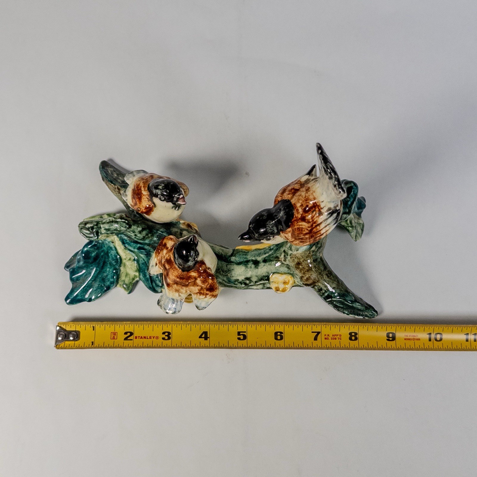 STANGL Pottery Bird #3581 Three Chickadees On A Branch