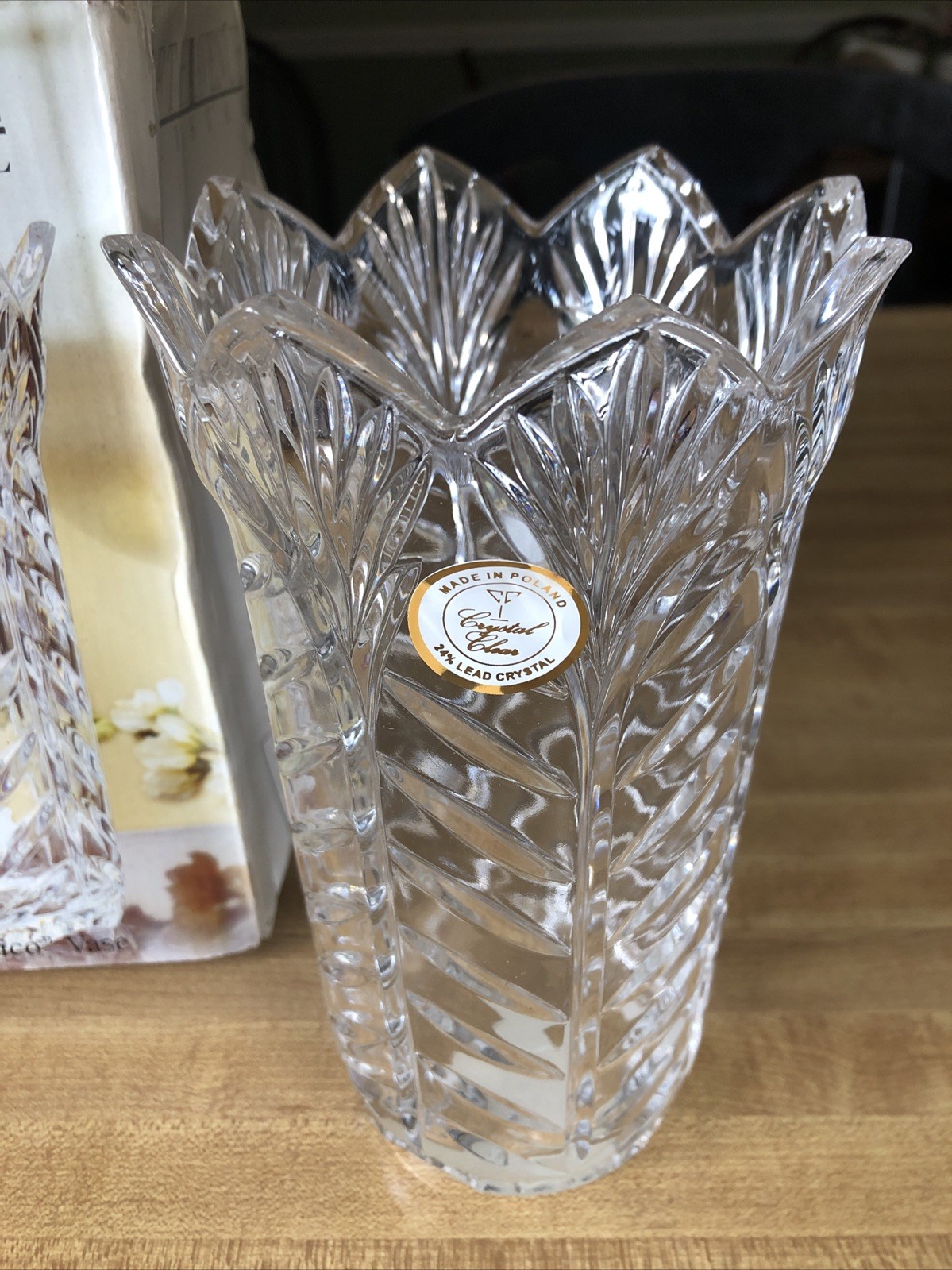 Fifth Avenue Crystal Lisbon 7.5”Handcut 24% Lead Crystal Vase NIB