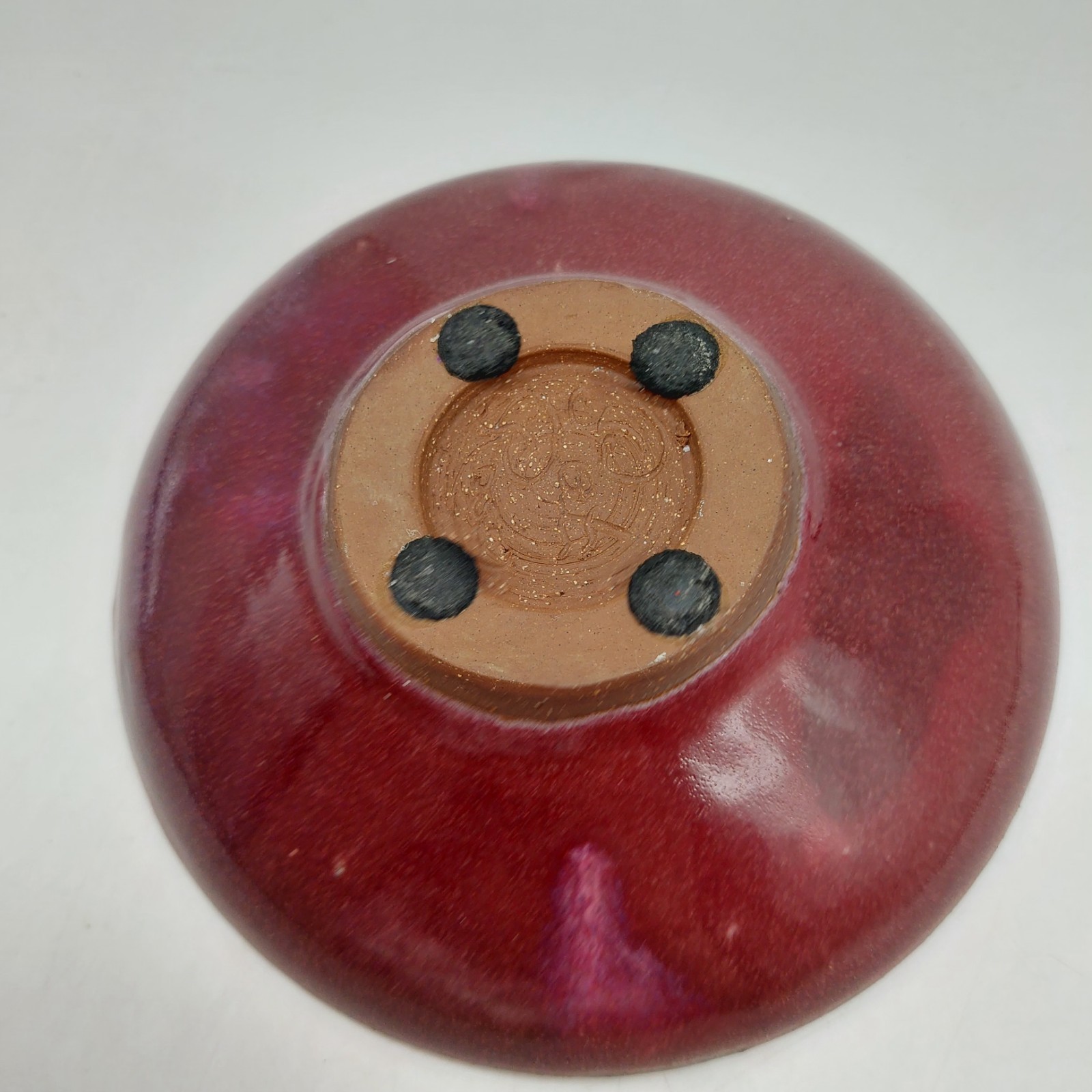 Pat Ross Pottery Decorative Plate Trinket Holder Purple Blue Swirl 6″