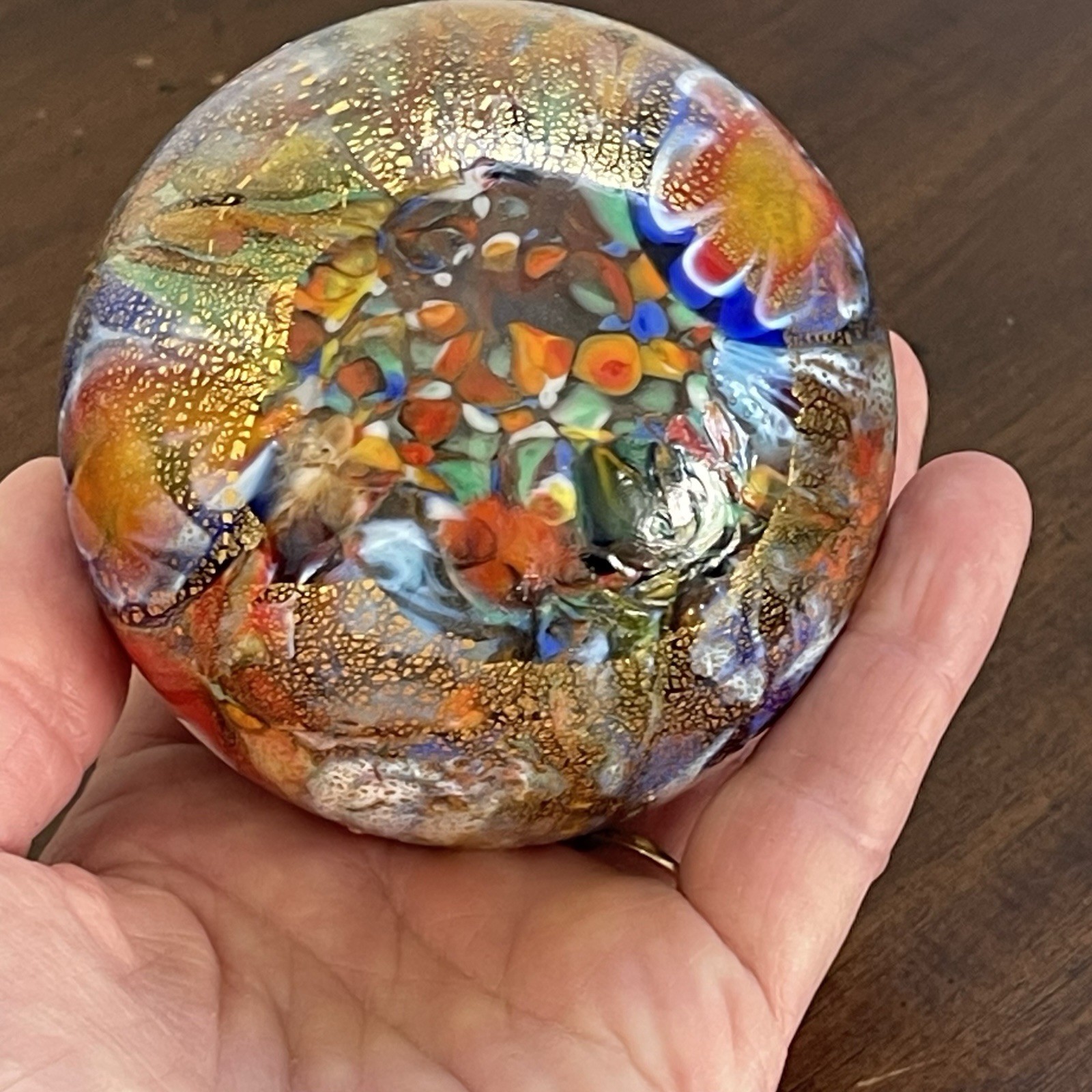 Hand Blown Glass Millefiori Design 3 Inch Ornament
