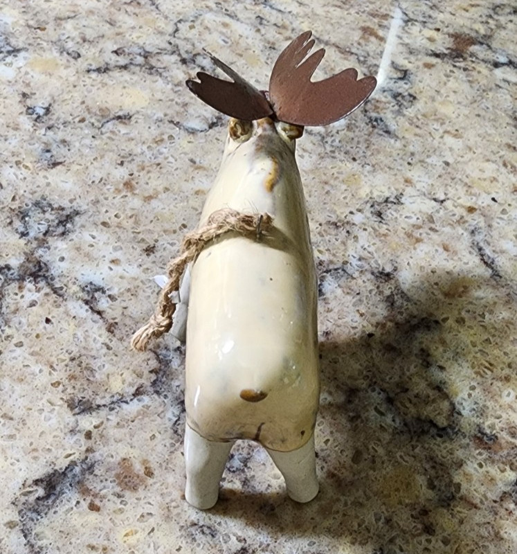 Crate And Barrel Pottery Moose Ornament Hanging NWT