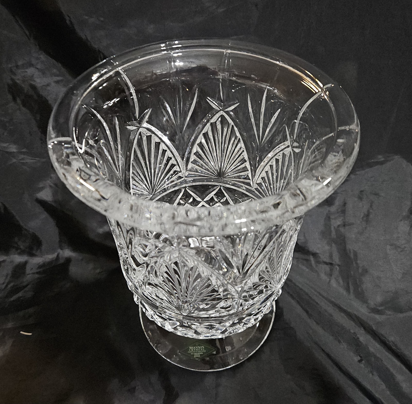 Shannon Crystal HEAVY Footed Vase 5lb 12oz GORGEOUS 9″ x 6.5