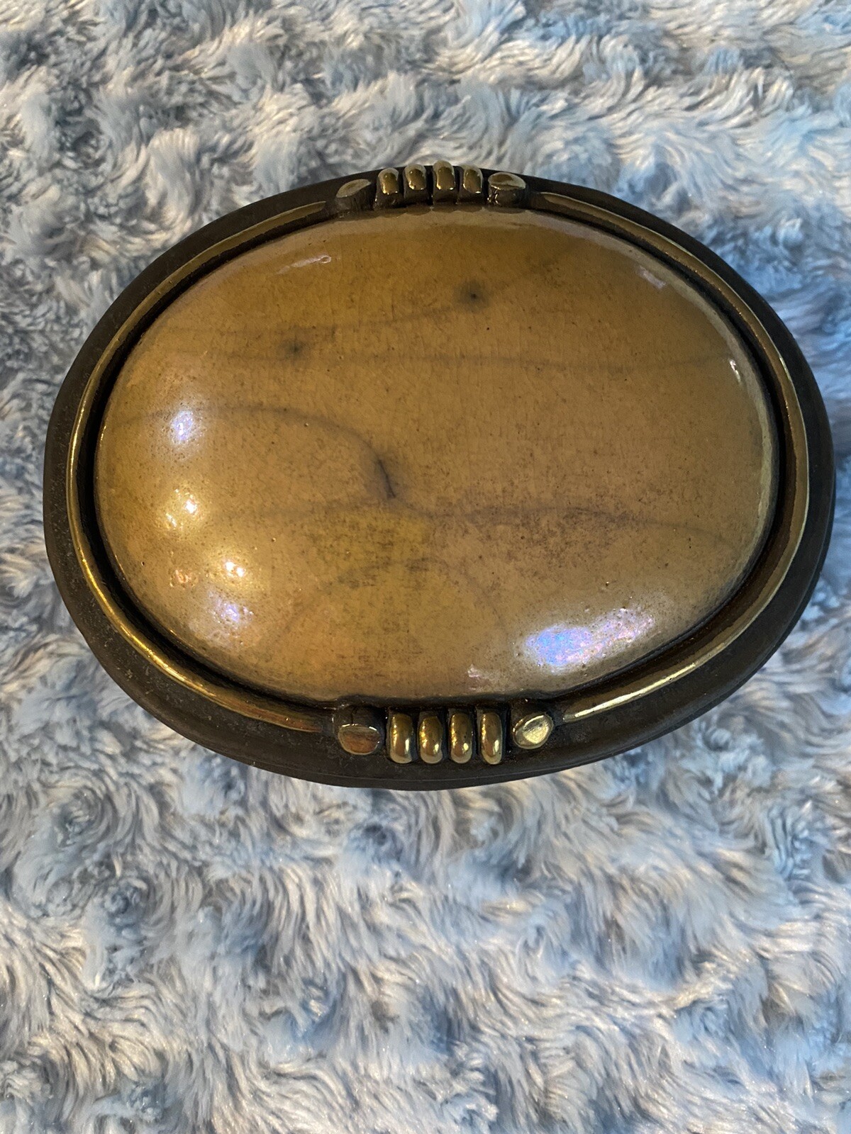 Candone Wharton Raku Box Pottery SIGNED by Artist Vintage