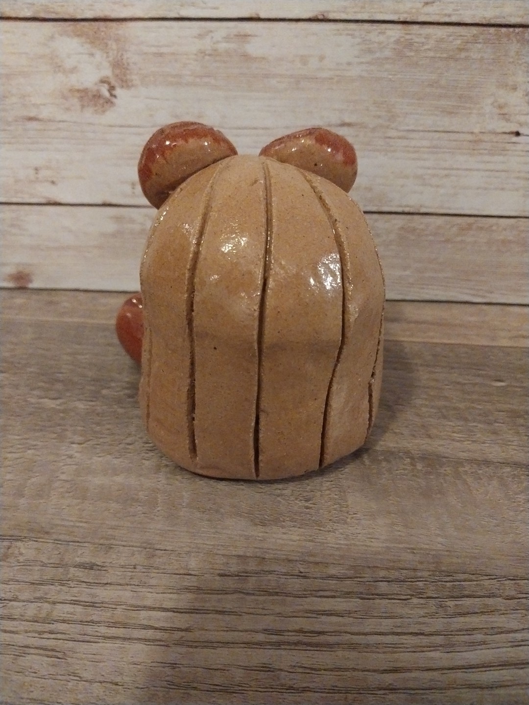 Nancy Hicks Signed Pottery Handmade Whimsical Critter Owl Bird Clay Figure 3”
