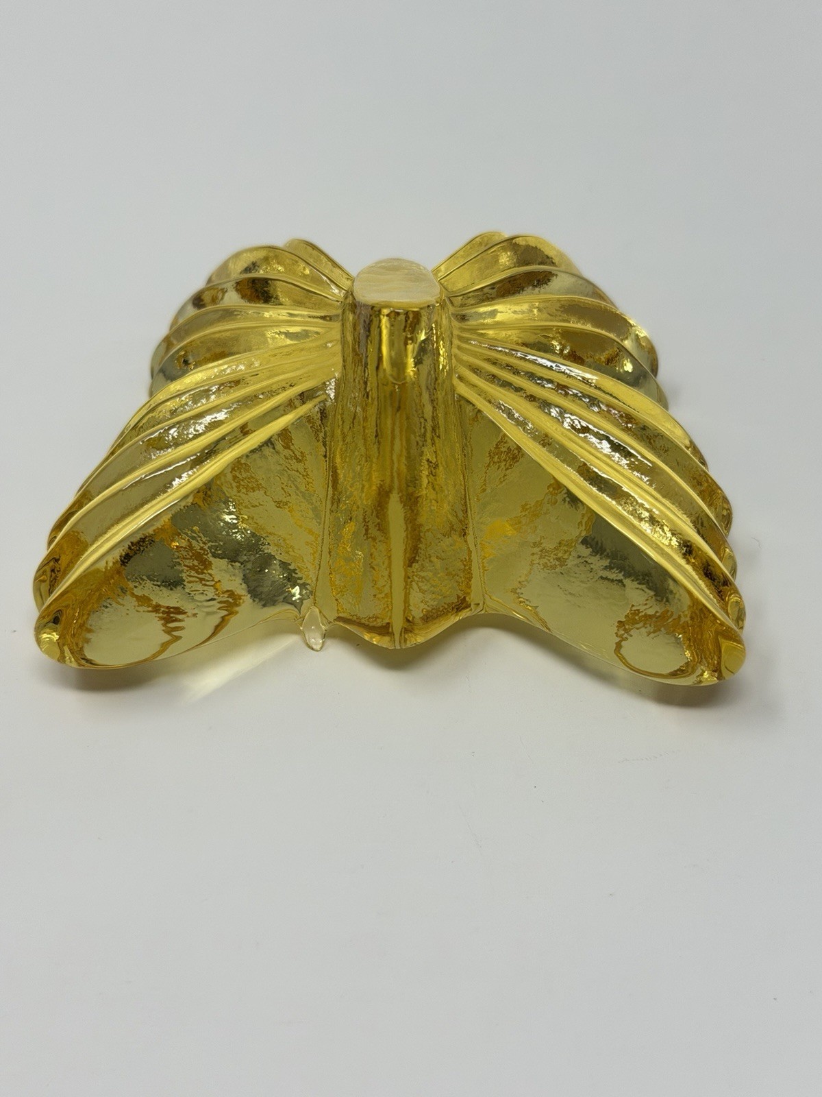 Fire & Light Citrus Yellow Butterfly Recycled Glass Paperweight