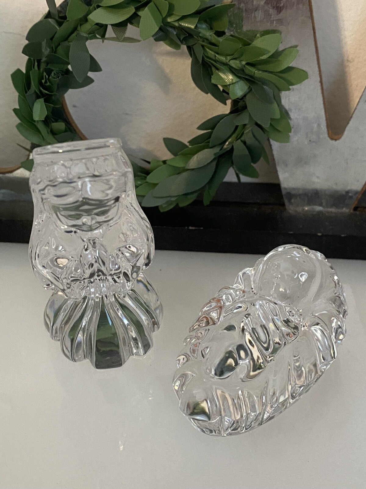 Waterford Marquis Nativity Mary & Baby Jesus Figurines Lead Crystal 2PC Set Vtg