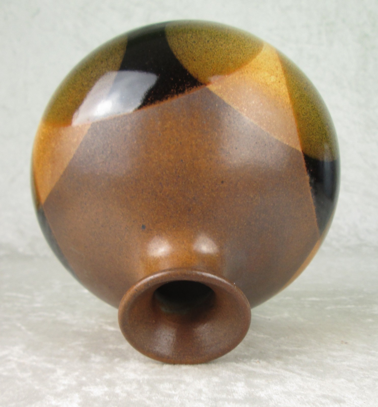 Pottery Craft Overlapping Circles Vase 6-3/8in Tall 6-1/4 Dia Mid Century Modern