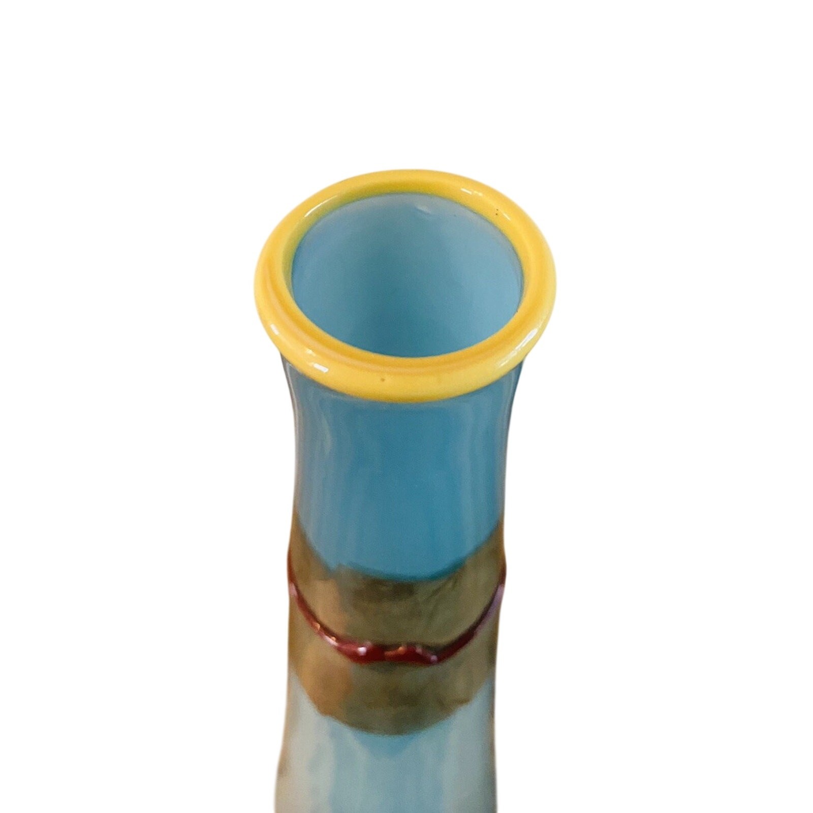 2001 Studio Paran Enso Nageire Blue Art Glass Bud Vase Richard Jones Signed