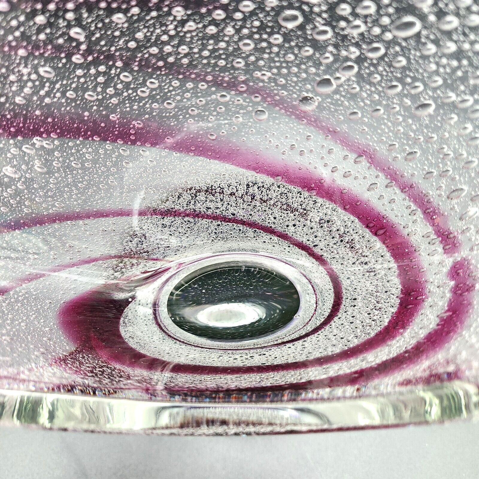 Signed Adam Jablonski Art Glass Sculpture Modern Contemporary Abstract Purple