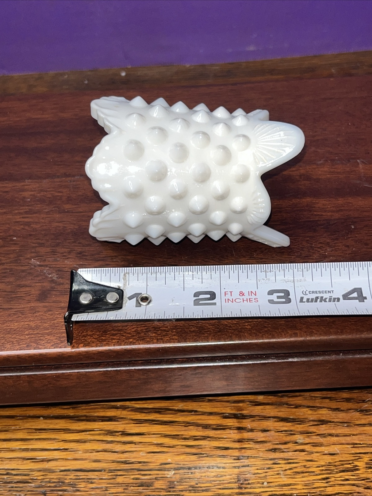 Vintage Fenton Milk Glass Toothpick Holder/ Bud Vase/ Hobnail Pattern