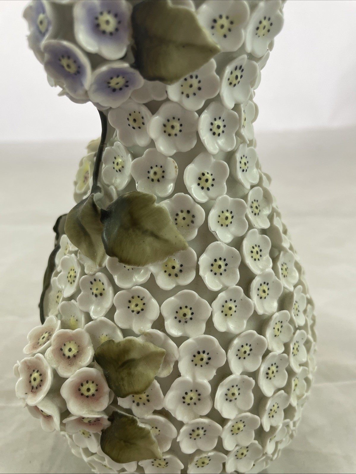 Antique Meissen Style Snowball Schneeballen Flower Perfume Bottle Vanity Cologne