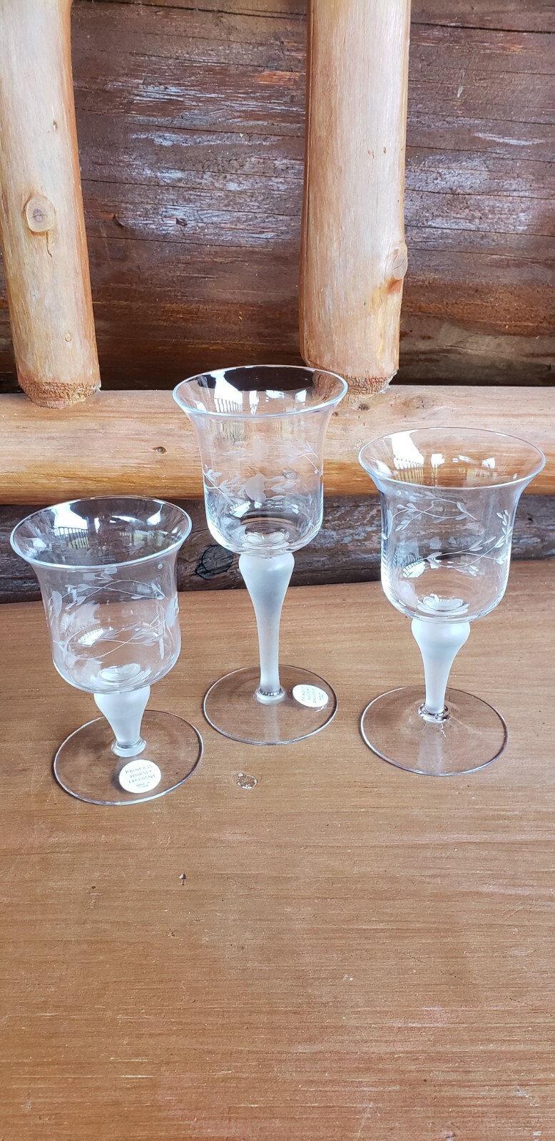 Princess House Heritage Stemmed Votive Candleholder Frosted Glass Set Of 3