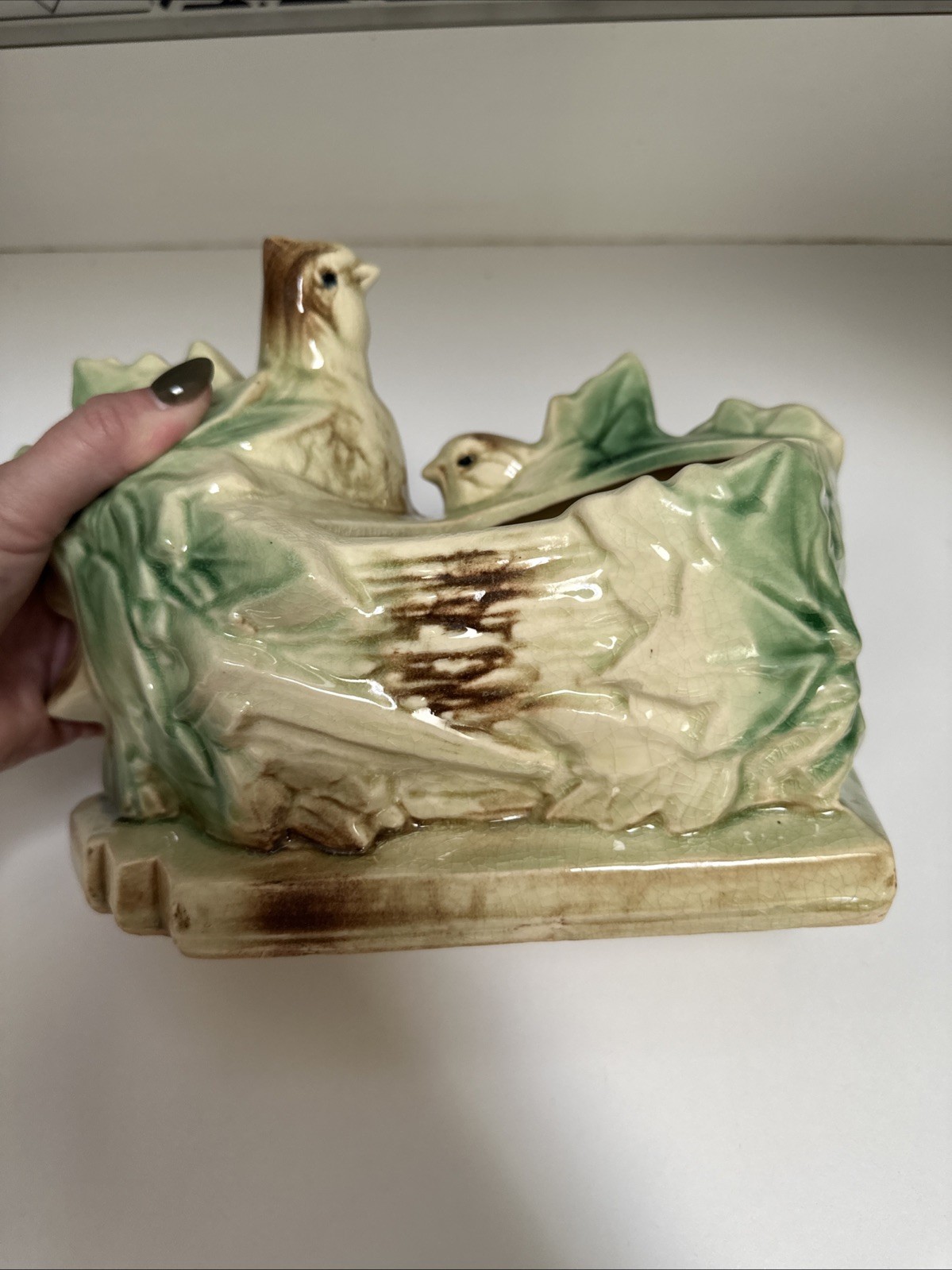 Vintage McCoy Pheasants & Chicks Planter