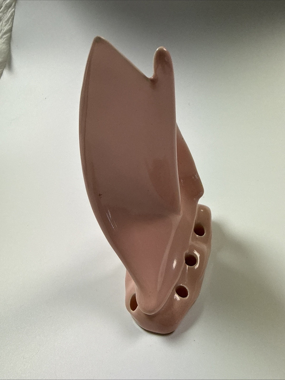 Caliente California Flower Frog Sailboat Pink MCM Haldeman Pottery READ
