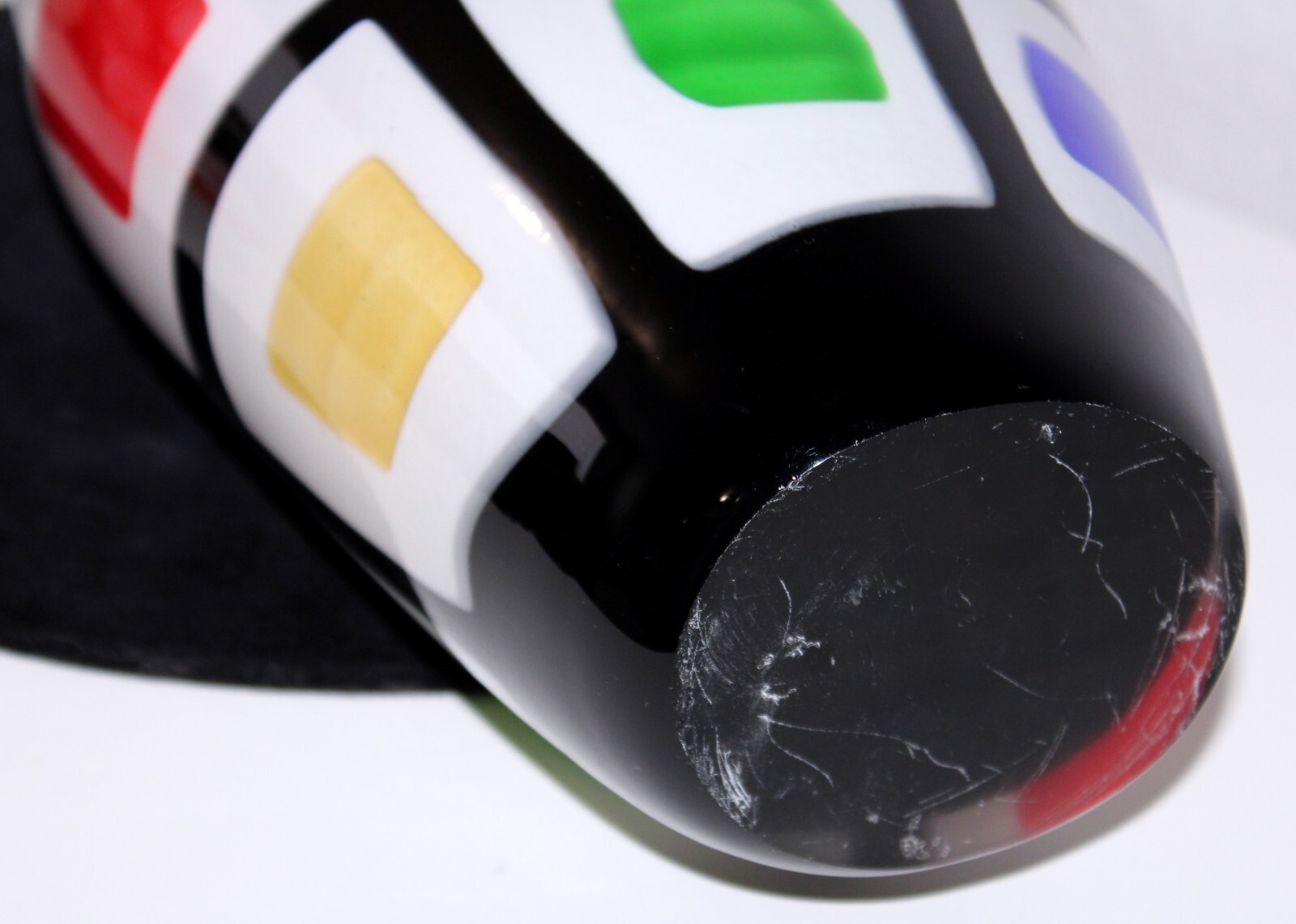 Pezzato ART Glass Vase Cubes Squares Black Yellow Red Green Blue-10 lbs 15 inch