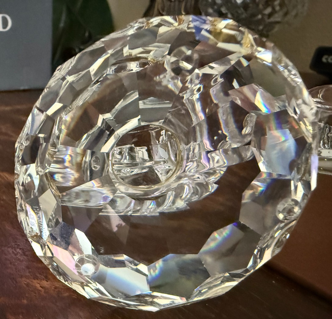 Swarovski 5.25 Baroque Honeycomb (2) Candleholders Excellent Condition A+