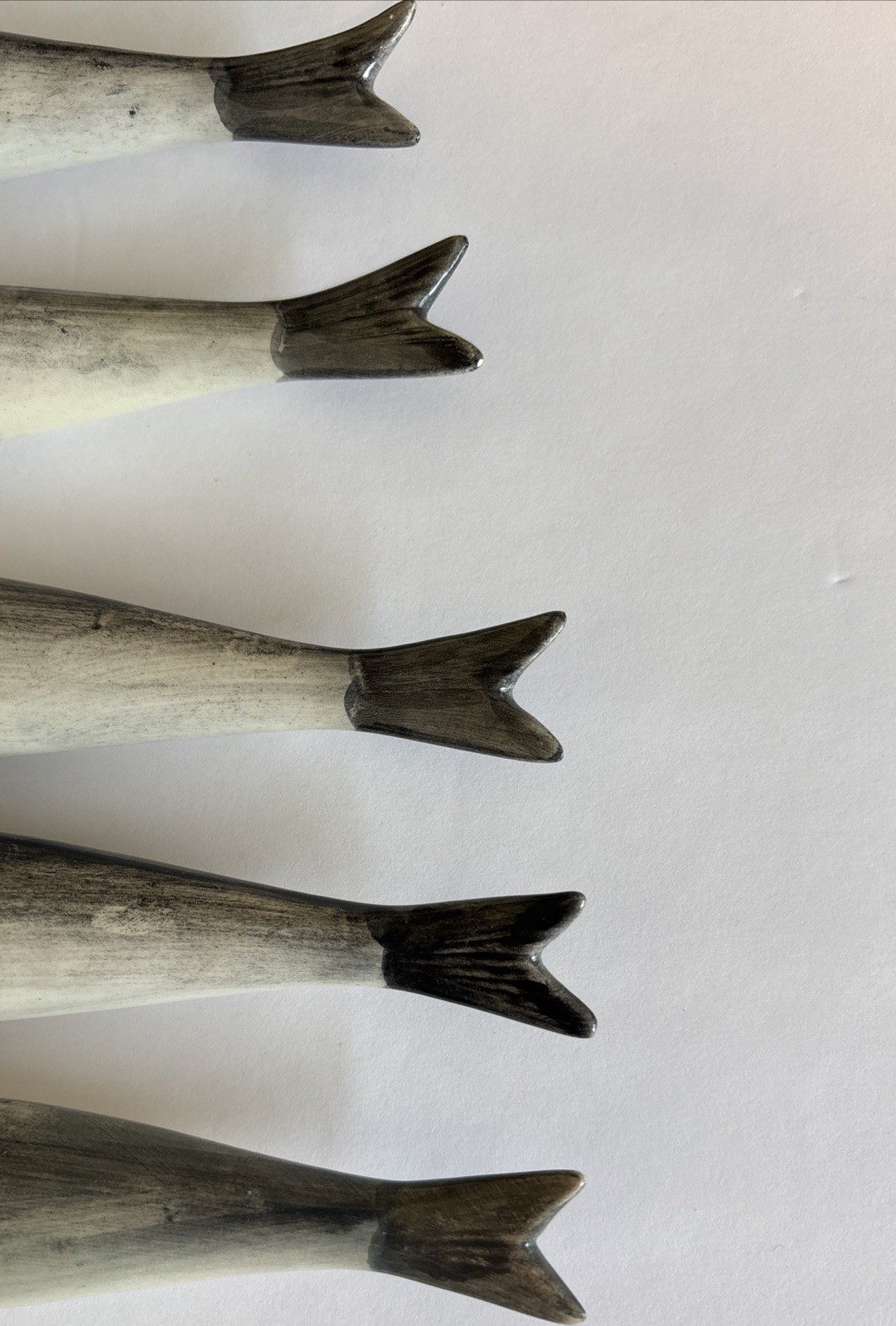 Set Of 5 Vintage Sardine Knife Rests Ceramic Fish J Willfred For Andrea By Sadek