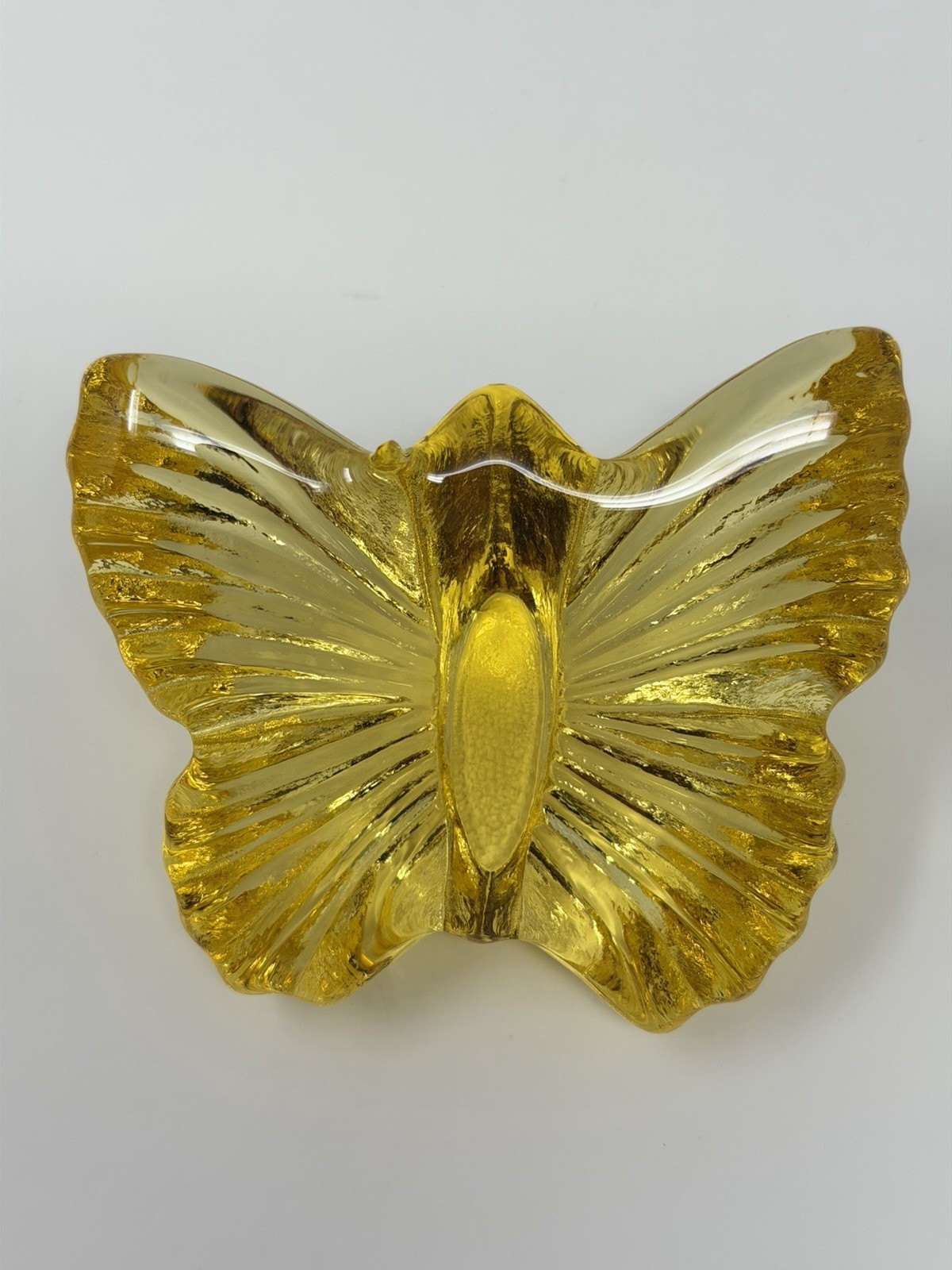 Fire & Light Citrus Yellow Butterfly Recycled Glass Paperweight