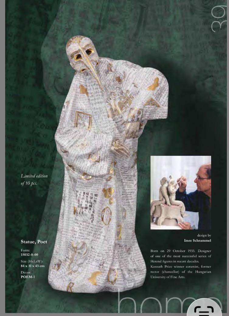 🦋 MINT HEREND Carnival Masterpiece 32” MASKED VENETIAN POET ($40,648 Retail)
