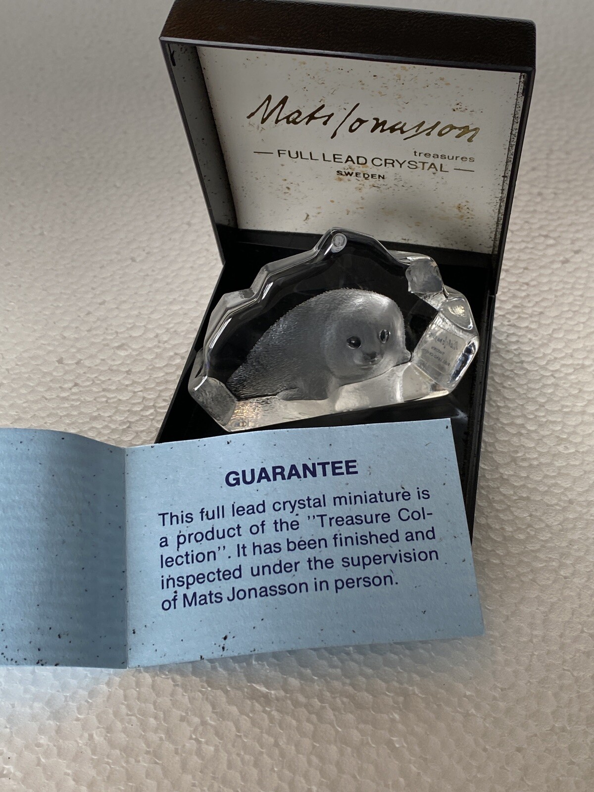 Mats Jonasson Lead Crystal Treasures Baby Seal Art Sculpture Made in Sweden