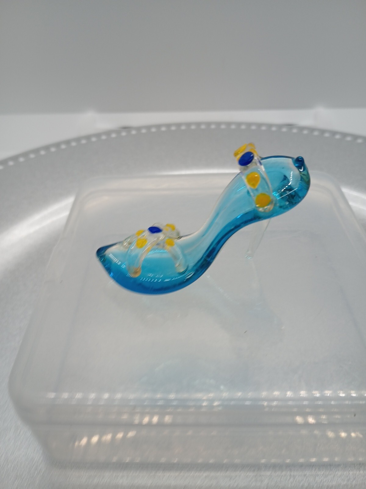 Handmade Glass Mini Shoe 2 1/2 In.