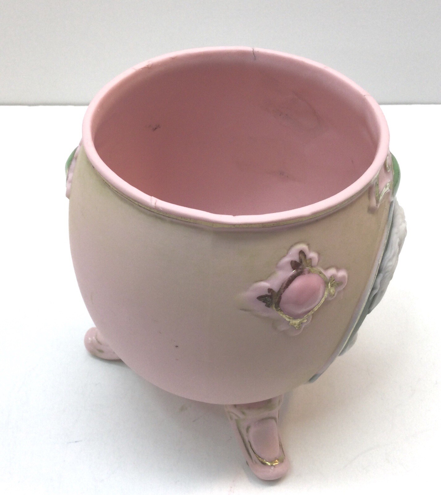 Antique Schafer Vater Rudolstadt Jasperware Three Footed Jeweled Vase