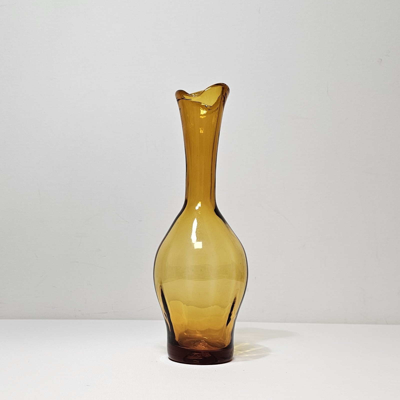 Blenko Amber Bottle Vase, Joel Phillip Myers 10.5″