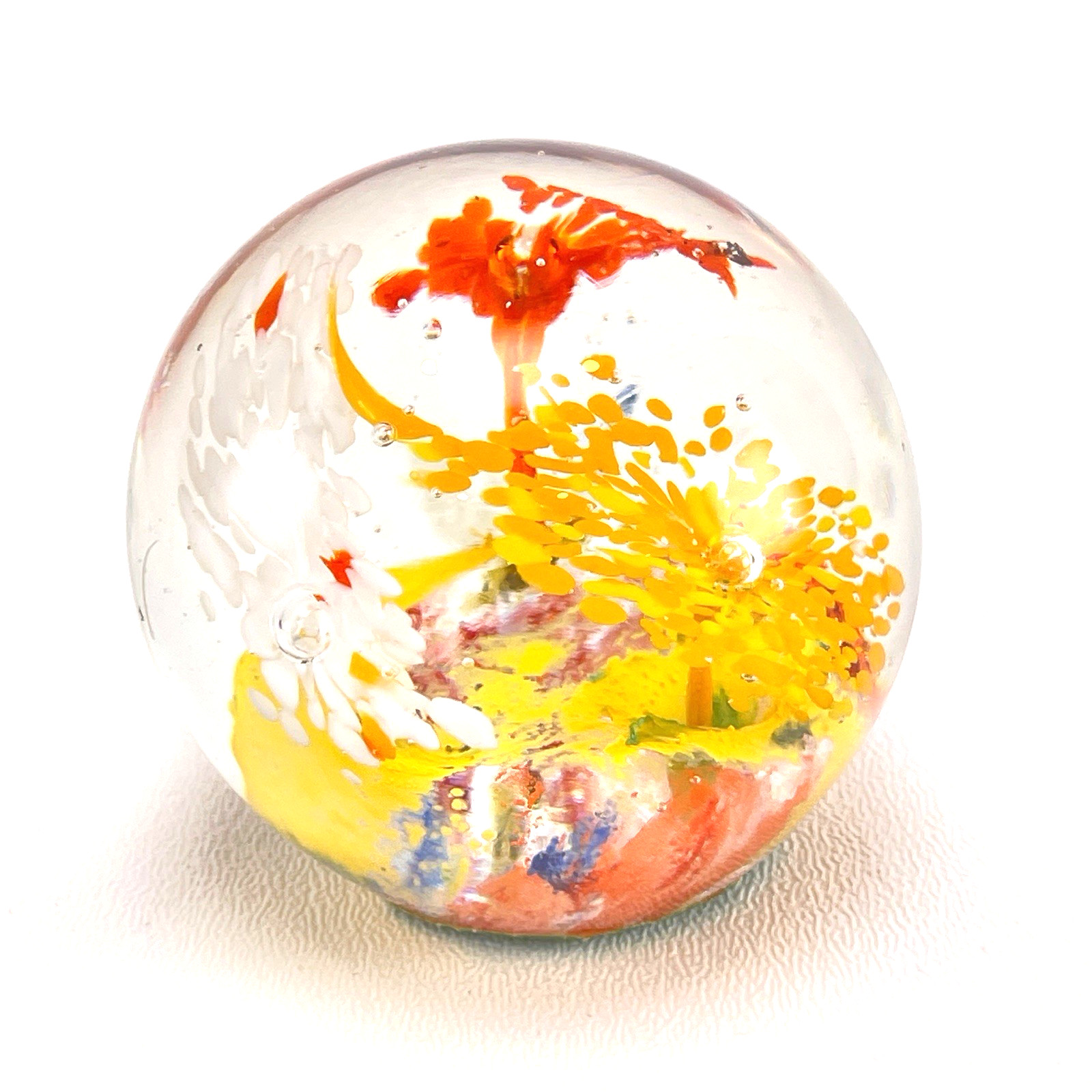 Murano Style Controlled Bubble Hand Blown Glass Paperweight – Free Shipping