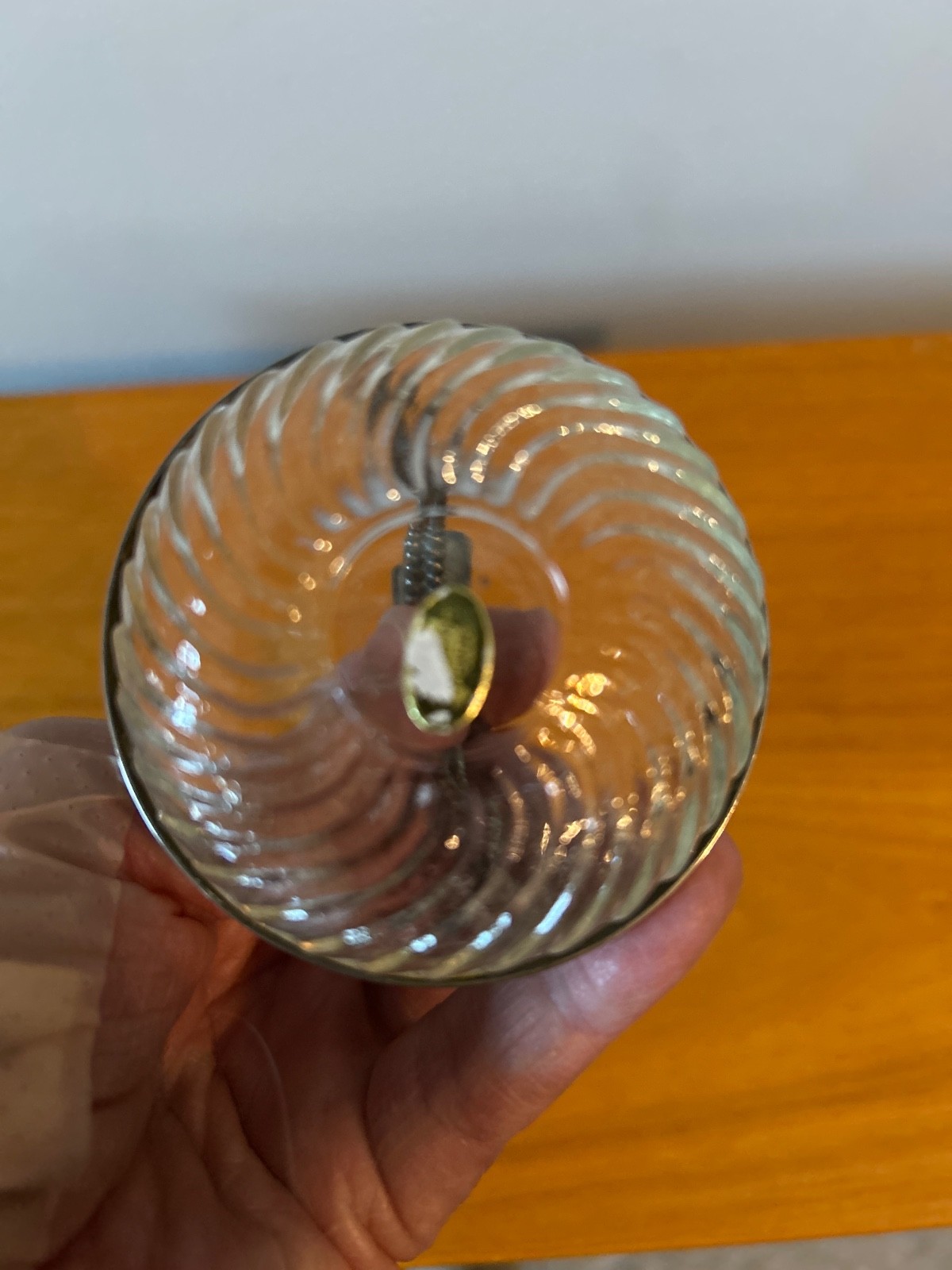 Crystal basket trinket dish with silverplated bow handle