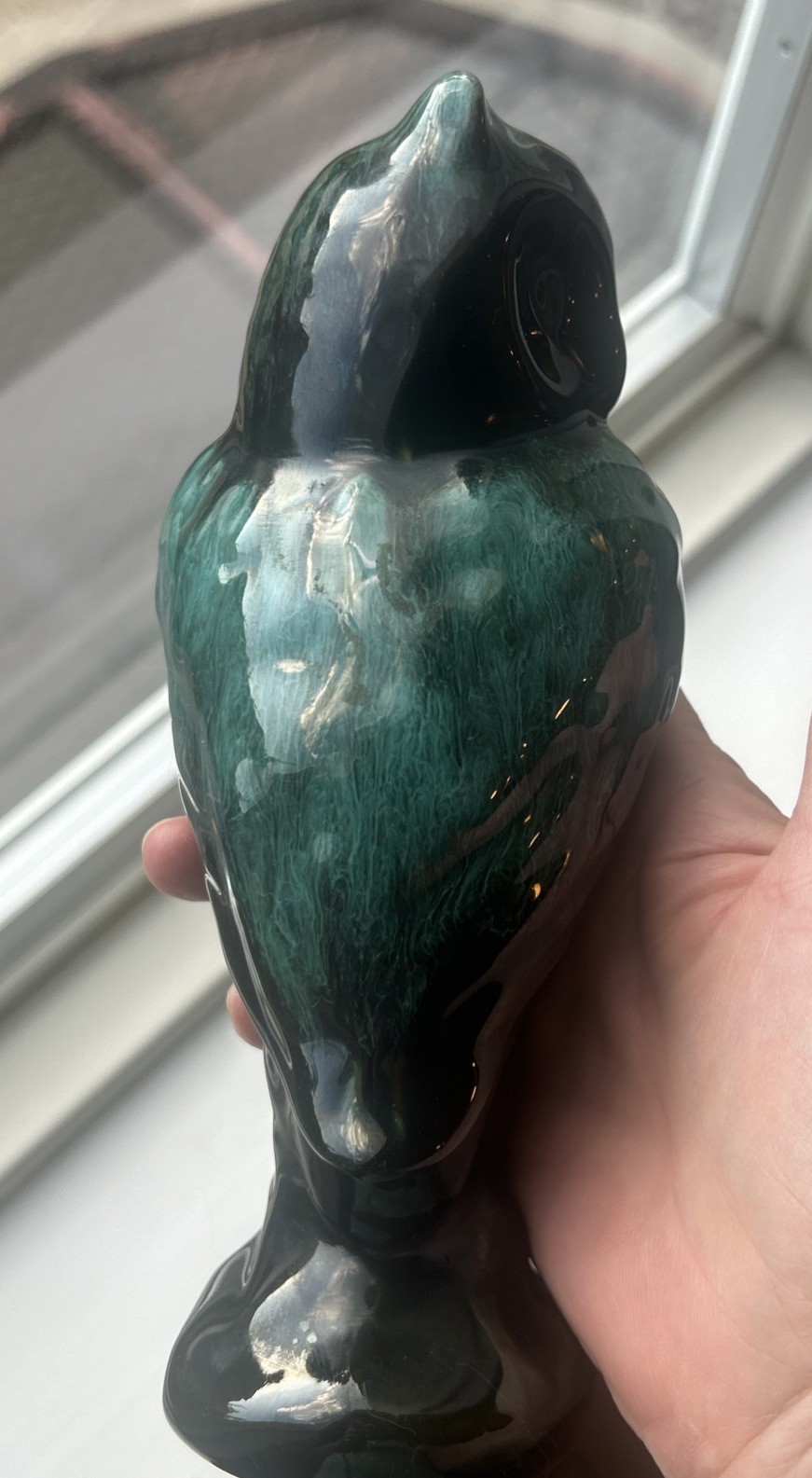 Th. MCM Blue Mountain Pottery Canada Owl Figurine 7.5”