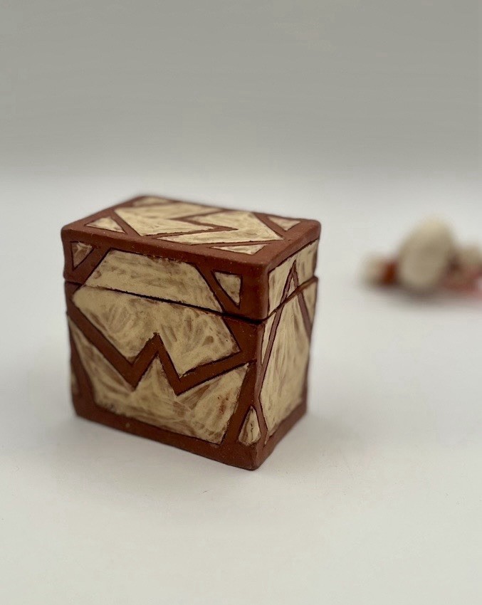 Small Vintage Handmade Pottery Box