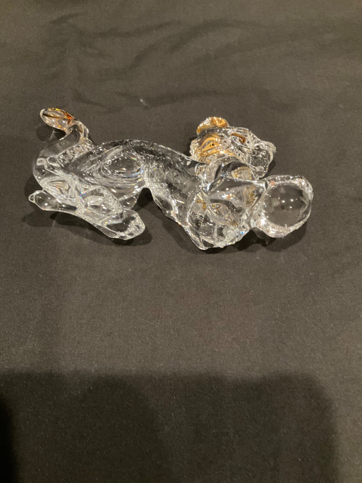 Baccarat Crystal Zodiac Clear & Gold Dragon Figurine