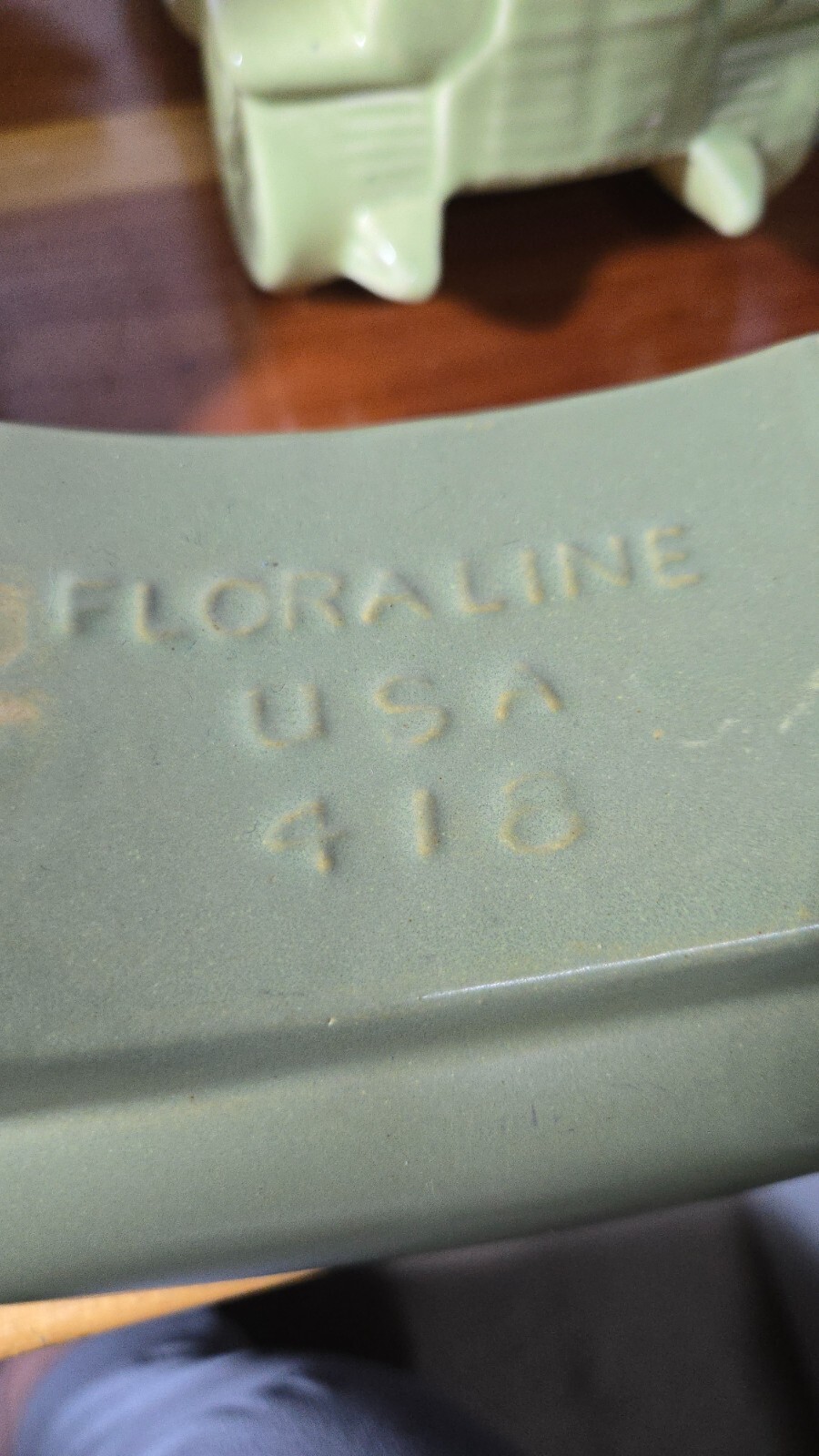 McCoy Floraline Planter #418, Olive Green, 1960’s – 1970’s, Small (C1 ACC)