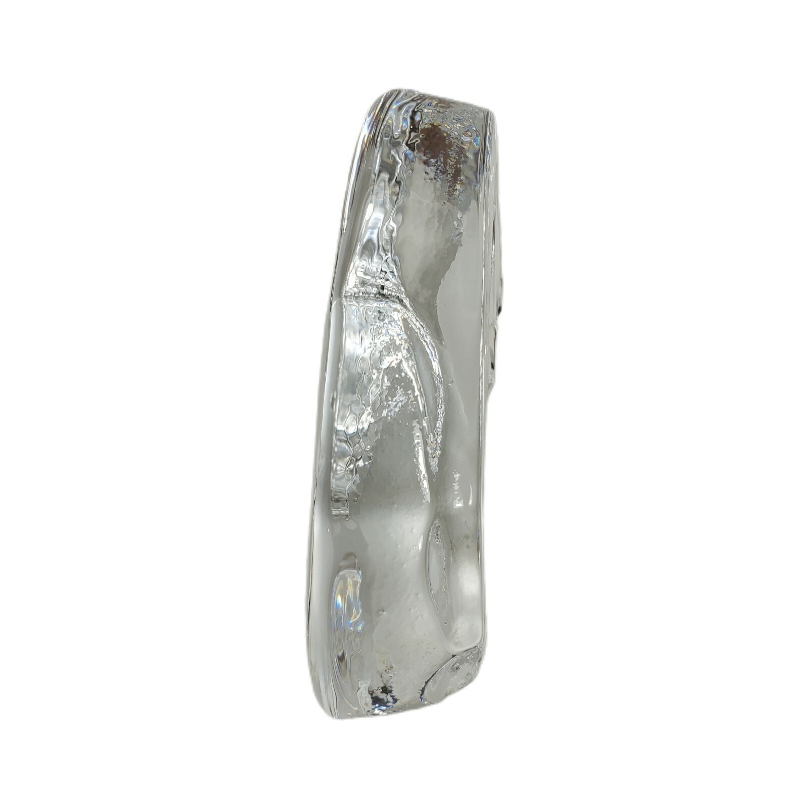 Etched Glass Dolphin Paperweight Ocean Crystal Clear Beach Porpoise Water Heavy