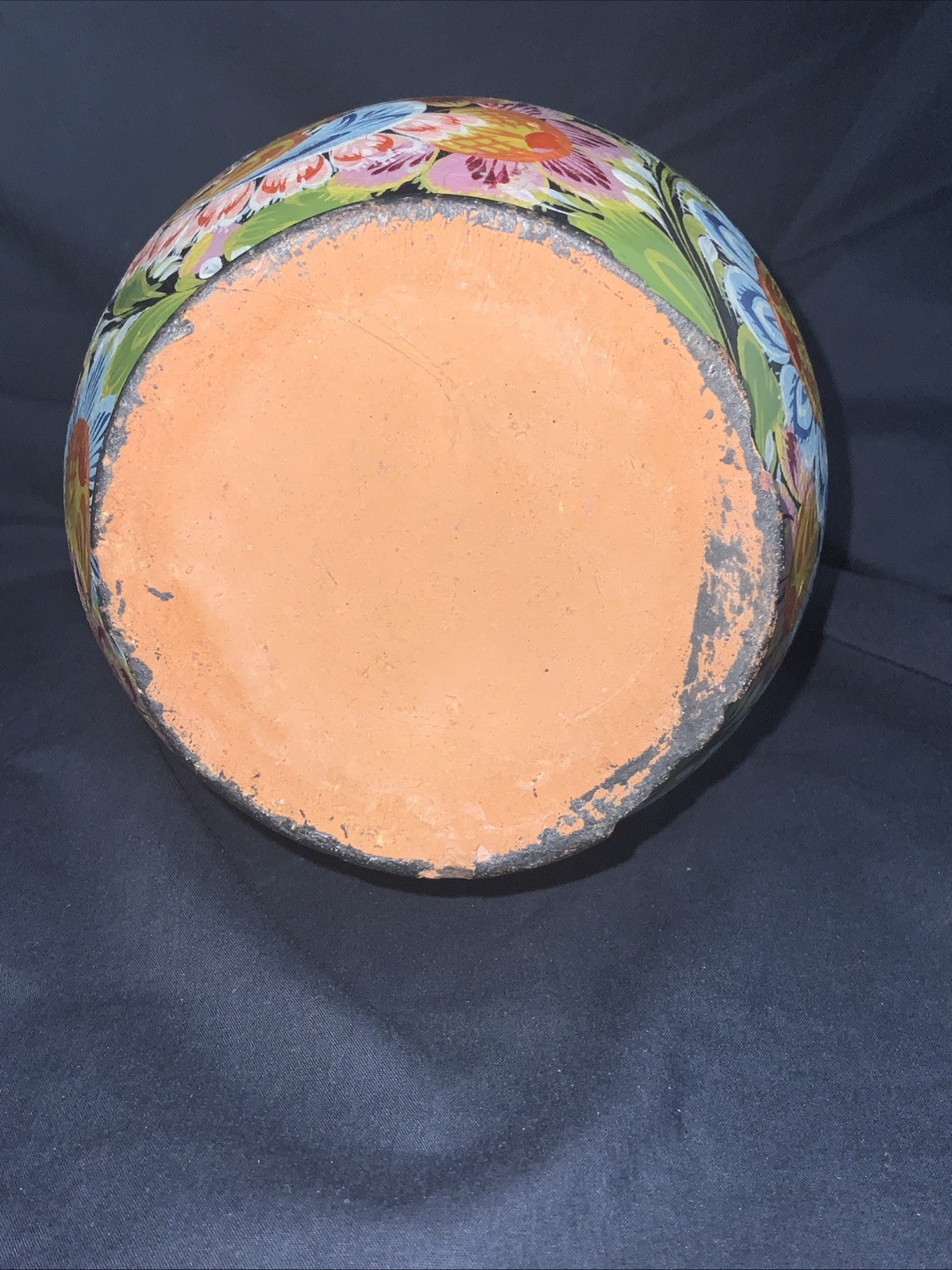 Vintage Hand Painted Floral Pottery Vase