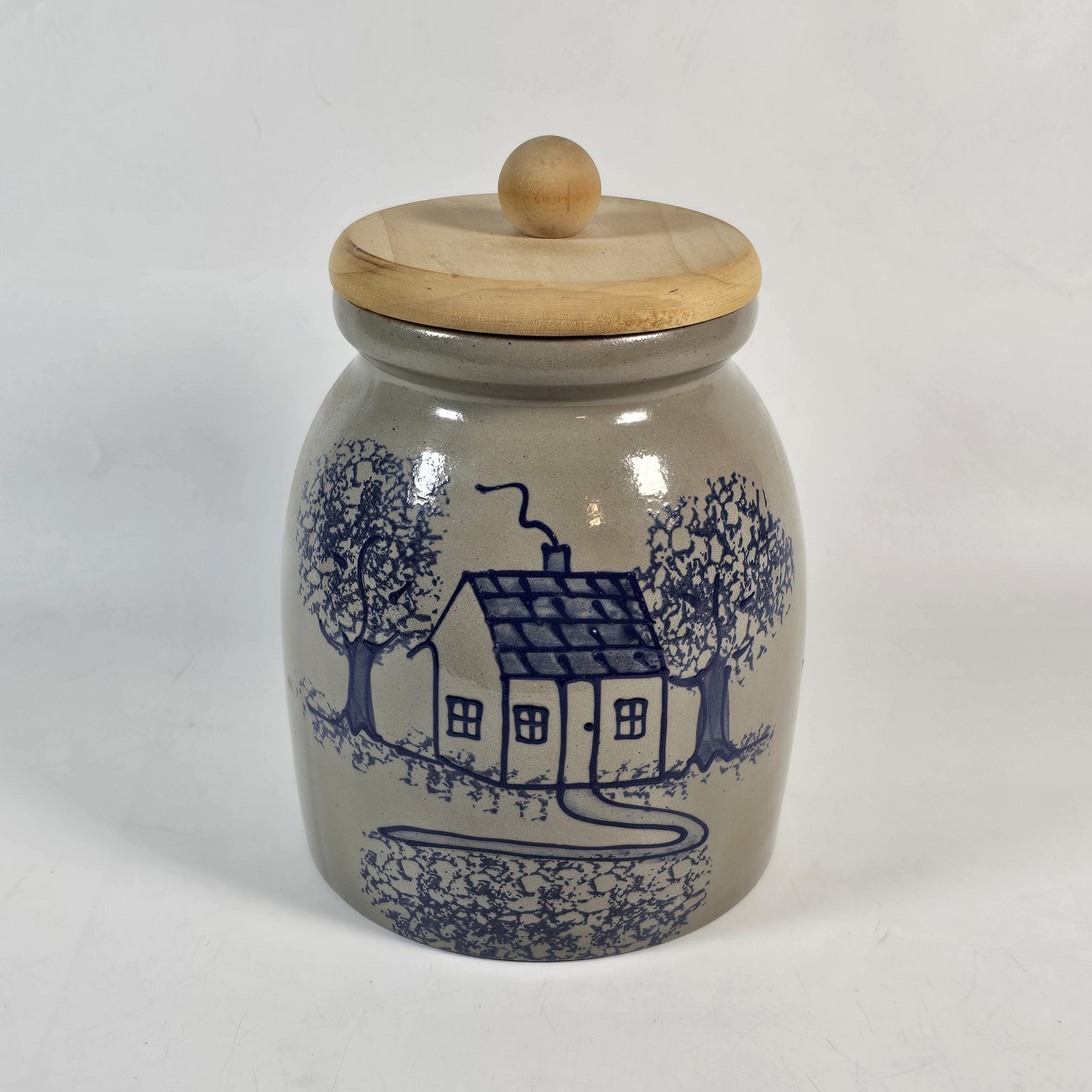 Vintage 1198 Beaumont Bro Pottery Salt Glazed Lidded Crock BBP