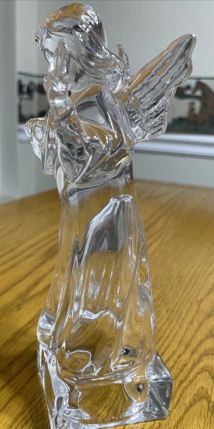 Mikasa Lead Clear Crystal Angel Playing Mandolin Herald Collection Germany 8 “