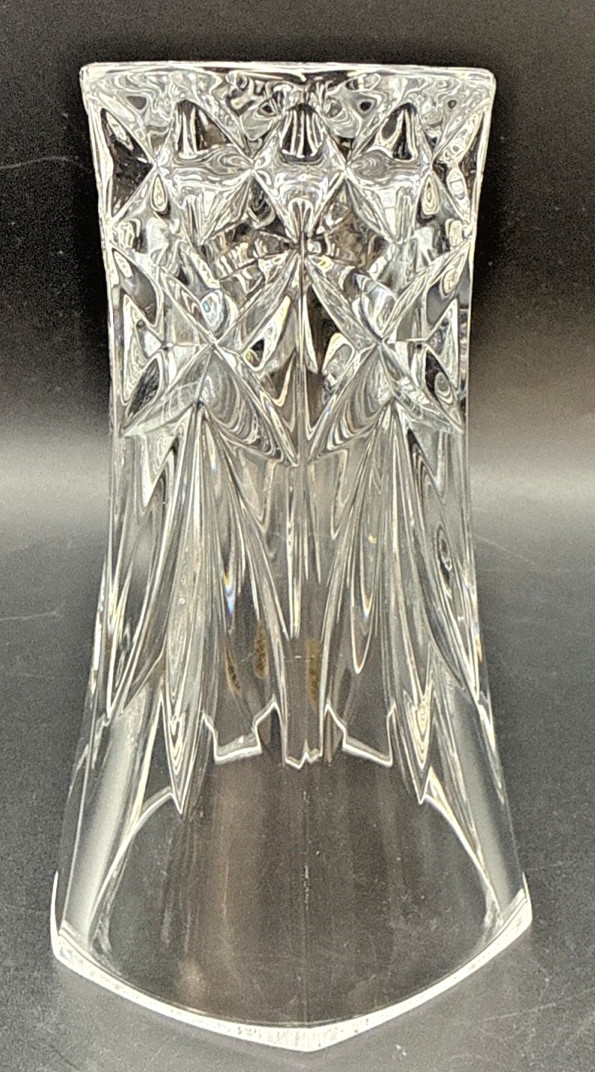 RCR Royal Crystal Rock Bud Vase 24% Lead Crystal Hand Cut Clear 5 1/8″ T Italy