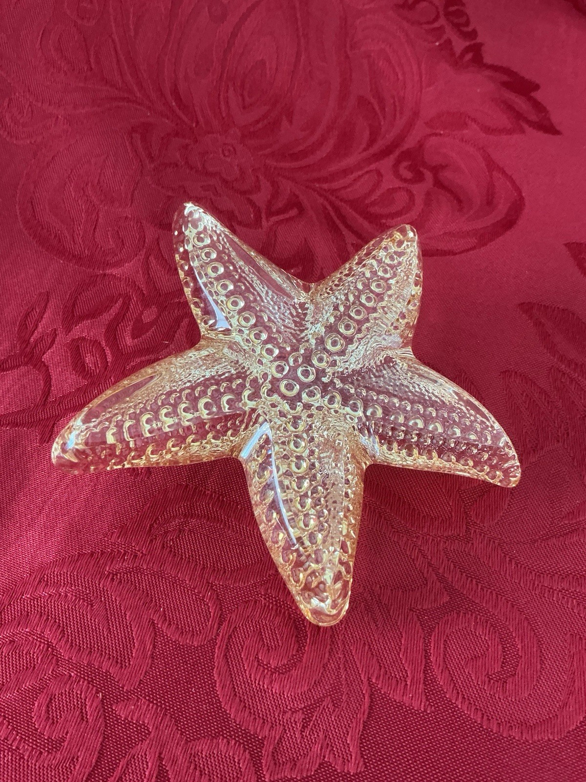 NIB FLAWLESS Exquisite LALIQUE France Glass Crystal OCEANIA Gold STARFISH Figure