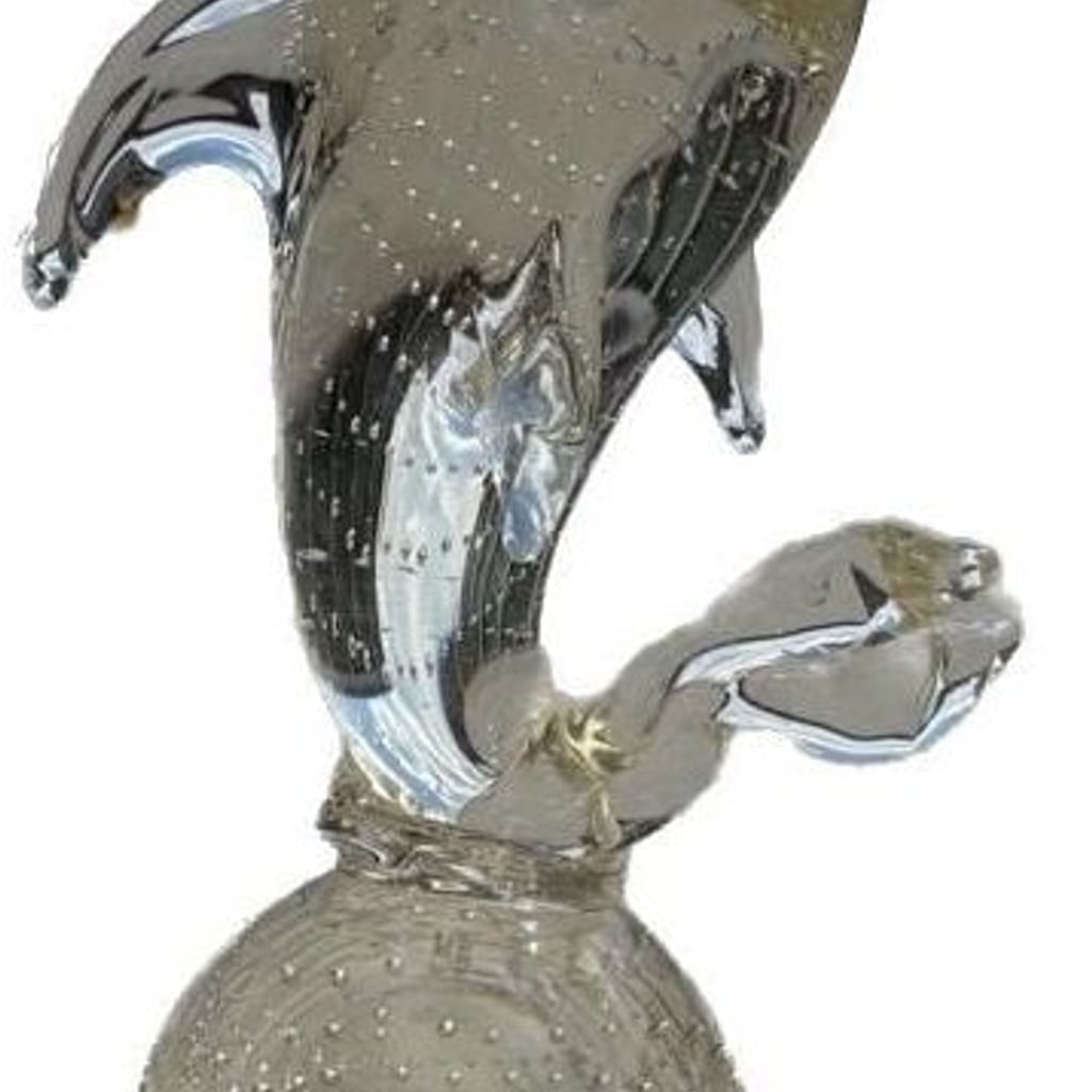 Vintage Mid-Century Modern Bullicante Controlled Bubble Glass Dolphin Figurine