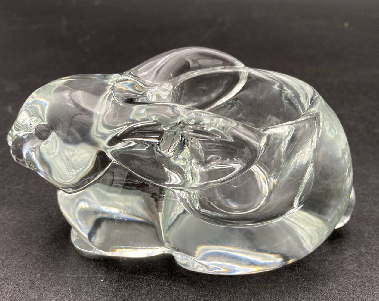 Vintage Indiana Glass Bunny Rabbit Votive Candle Holder, Long Ears & Cotton Tail
